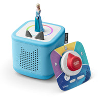 Tonies Toniebox 2 Disney Frozen Play Set - Sky Blue - English-Tracklist: 1. Let It Go 2. Do You Want to Build a Snowman? 3. For the First Time in Forever 4. Love is an Open Door 5. Disney Frozen Total Run Time: Approx. 24 minutes
Tonieplay Game Run Time: Approx. 10 minutes per round, 95 minutes of total gameplay