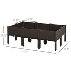 Outsunny 6-Piece Raised Garden Bed - 15.7" x 15.7" x 17.3"-Free combination design to fulfill various gardening requirements
