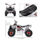 Aosom 6V Kids Electric Ride-On ATV - White-Ride for 50 minutes after fully charged 