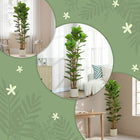 HOMCOM 6' Faux Fiddle Leaf Fig Tree - Green-A weighted base ensures stability, making it safe for little ones and pets 