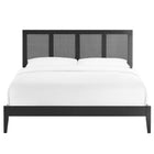 Modway Sirocco Rattan and Wood King Platform Bed - Black-8