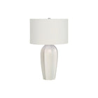 Monarch Specialties 27" H Table Lamp - Cream Ceramic / Ivory / Cream Shade-This art-deco inspired 27"h table lamp with a cream ceramic tapered vase base, topped with an ivory linen drum shade and finished with a silver finial on top, brings fashionable, modern style to any living room, bedroom, or office space
