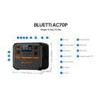 Bluetti Premium AC70P 864Wh Portable Power Station and SP200L Solar Panel-8