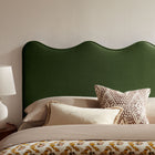Modway Athena Stain-Resistant Performance Velvet Queen Size Headboard - Moss Green-Wood Blend Frame