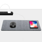 General Supply Goods + Co - Tapis de souris en tissu / suède avec chargeur Qi - Bleu Marin-Fréquence de charge : 110-148 kHz
