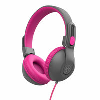 JLab JBuddies Studio 2 Wired Headphones - Gray/Pink-Kid safe volume limiter at 85db