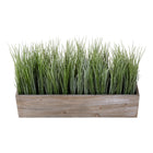 Monarch Specialties - 9374 Gazon Artificiel 12" de Haut - Pot en Bois Brun-Fabriquée à partir de matériaux de haute qualité, cette herbe artificielle offre l'apparence de verdure naturelle sans aucun entretien