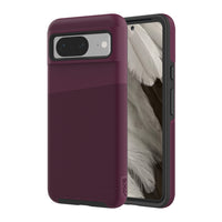 AXS - PROTech Plus étui mince anti-choc avec double couche pour Google Pixel 8 - Sangria-Résistant aux chutes jusqu’a 10 pieds