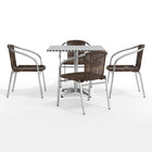 Flash Furniture – Table carrée de 31,5 po en aluminium avec 4 sièges en rotin, intérieur/extérieur (TLH32SQ020CHR4)-6