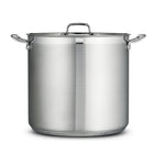 Tramontina - Gourmet Marmite en acier inoxydable 24 Qt à 3 couches avec couvercle-Poignées en acier inoxydable rivetées de précision avec couvercle en acier inoxydable 18/10 premium