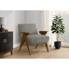 Monarch Specialties Upholstered 31"H Mid-Century Modern Accent Chair With Walnut Solid Wood Legs - Dark Grey Fabric-Designed for everyday comfort, the generously cushioned seat and supportive back create cozy seating that works equally well for relaxing or entertaining.