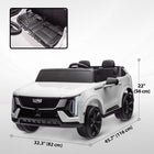 Qaba 2-Seater 12V 10A Ride on RC Car Cadillac Escalade Licensed - White-Built-in music and USB port for added entertainment 