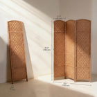 HOMCOM 3 Panels Freestanding Room Divider for Home Office - Natural-Connected with dual directional hinges so this room divider can be adjusted to any angle
