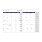 Blueline - 2027 Agenda mensuel DuraGlobe avec reliure à double spirale et couverture semi-flexible – 8 7/8 po x 7 1/8 po – bilingue-Fabriqué avec du papier en fibre de bambou, une ressource hautement renouvelable
