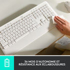 Logitech - Signature K650 Clavier sans fil Ergonomique Entier avec Repose-Poignets - Blanc-Un choix de conception que vous apprécierez: Les pièces en plastique de Signature K650 comprennent du plastique recyclé post-consommation certifié (Graphite: 28%, Off-White: 21%)