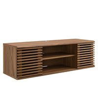 Modway Render 46" Wall-Mount Media Console TV Stand - Walnut-Mid-Century Modern TV Stand