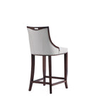 Manhattan Comfort - Emperor tabouret de bar traditionnel de 19 po en similicuir rembourré - gris clair - paquet de 2-Livré chez vous entièrement assemblé ! Aucun assemblage requis