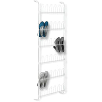 Honey Can Do Odd Shoe Rack, White, 18/Pack-Sturdy, rust-resistant steel frame hangs easily over any standard size door