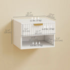 HOMCOM Floating Nightstands with Fluted Drawer and Open Shelf - White - Set of 2-Soft-close damping rails ensure smooth, silent drawer operation