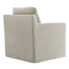 Modway - Serene Revêtement en tissu Fauteuil pivotant - Lin-Glissières de plancher sans marquage