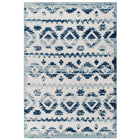 Modway - Reflect Treillis marocain en diamant abstrait Takara Tapis intérieur et extérieur de 8 pi l x 10 pi L - Ivoire et bleu-Tapis de treillis marocain en diamant vieilli