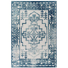 Modway - Reflect Nyssa Géométrie Géométrique Aztèque du Sud-Ouest Tapis intérieur/extérieur de 8 pi l x 10 pi L - Ivoire et bleu-Tapis géométrique vieilli du sud-ouest aztèque