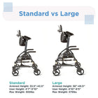 Journey UPWalker Original Large Upright Walker - Black-Lockable ergonomic hand brakes for controlled stopping