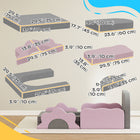 Qaba - Canapé modulable pour enfants, blocs d’escalade en mousse avec piscine à balles - gris - ensemble de 12-Fabriqué en mousse haute densité et velours côtelé doux, sûr et sans odeur 