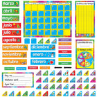 TREND enterprises Calendario Anual (Spanish) Bulletin Board Set-Highlight holidays and special days with colourful markers that fit easily into the calendar
