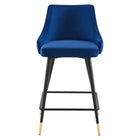 Modway Adorn Performance Velvet Counter Stool - Navy-Comes Fully Assembled