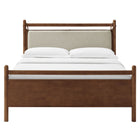 Modway Leni Full Size Wood Platform Bed Frame - Walnut Heathered Ivory-Assembly Required