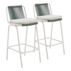 Zuo Luft Barstool - White/Green - Set of 2-Outdoor fabric (100% Olefin)