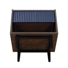 Manhattan Comfort Duane 20.23" Mid-Century Modern Nightstand 2-Piece Set - Dark Brown/Navy Blue-30 Day Limited Manufacturer's Warranty