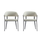 Manhattan Comfort - Lot de 2 chaises de salle à manger modernes Belle 22,4 po en similicuir texturé - couleur avoine-Chaise de salle à manger moderne pour salle à manger et usage de travail lot de 2