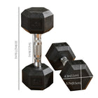 Soozier - Ensemble D’Haltères En Caoutchouc - Total 24 Lb - 12 Lb Chacun - Haltères Pour Entraînement De Fitness-Conception en forme d'hexagone qui aide à empêcher les poids de rouler pendant votre entraînement ou lors du rangement   