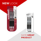 uni-ball 207 Retractable Gel Pens – 0.5 mm – Black – 3 Pack-3 Pack