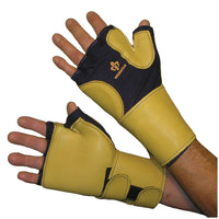 IMPACTO® 706-20 Grand Paire Gant Antichocs avec support de poignet en cuir, sans doigts, coussinet gel paume/côté/pouce-1