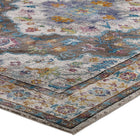 Modway - Success Médaillon vintage floral vieilli Anisah Tapis de 5 pi l x 8 pi L - Gris ivoire Jaune Orange-Haute densité / Tissé à la machine