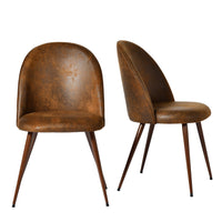 Homy Casa - Chaises d'accueil rembourrées - Lot de 2, tissu en suède brun-Siège rembourré doux avec tissu respirant et agréable pour la peau pour un confort durable.
