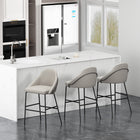 Manhattan Comfort - Gracie tabouret de bar moderne de 22" en similicuir rembourré - pierre et noir - lot de 3-Le cadre et les pieds sont dotés d’un choix d’acier noir entièrement soudé ou d’acier inoxydable doré