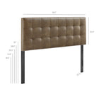 Modway Lily Vegan Leather Full Size Headboard - Mushroom-Full Size Headboard
