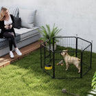 PawHut 6-Panel Foldable Dog Playpen with Door & Strap - 24" H-Fit for indoor and outdoor use