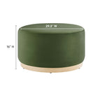 Modway Tilden Large 29" Round Performance Velvet Upholstered Ottoman - Moss Green/Natural-Stain-Resistant Fabric