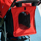 PawHut Luxury One-click Folding Lightweight Pet Stroller - Red-Bottom storage compartment for easy access to pet supplies and personal belongings 