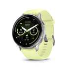 Garmin - Venu 4 – 45 mm, Argent avec bande en silicone Citron-Surveillance de la santé 24/7: Apportez des améliorations vers un mode de vie plus sain grâce à des fonctionnalités de surveillance de la santé étendues, telles que le suivi de l'énergie Body Battery , le stress, le Pulse Ox et le suivi de la santé des femmes — y compris les estimations d'ovulation passées — et plus encore