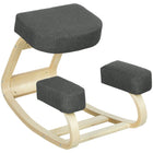 HOMCOM - Chaise à genoux ergonomique en bois avec coussins épais pour améliorer la posture - gris foncé-Développez une bonne posture, prévenez la bosse ou la myopie 