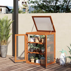 Outsunny Wooden 2 Tier Cold Frame Greenhouse- Stylish and solid compact wooden design greenhouse
 