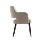 Manhattan Comfort - Chaise de salle à manger moderne Tremont 58 cm en similicuir avec accoudoirs - Taupe-Hauteur d’assise : 48 cm