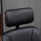 HOMCOM Office Chair with Removable Headrest and Wheels - Black-Poplar wood and PU leather upholstery, besides being stylish, are easy to maintain