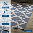 Modway Cerelia Moroccan Trellis Indoor/Outdoor Area Rug - 9 ft W x 12 ft L - Blue/Beige-100% Soft Polypropylene
